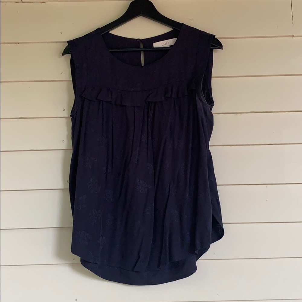 Loft Navy Floral Shirt